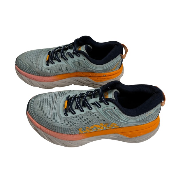 Hoka Shoes - HOKA One One Bondi 7 Blue Haze Women's 8 Running Shoes Cushioned - Wear Noted